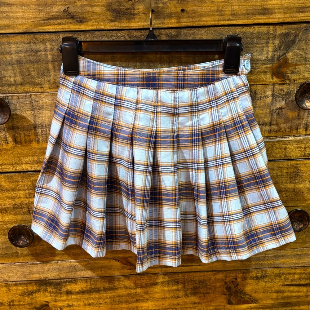 Forever 21 Plaid Skater Skirt - Blue and Brown‎